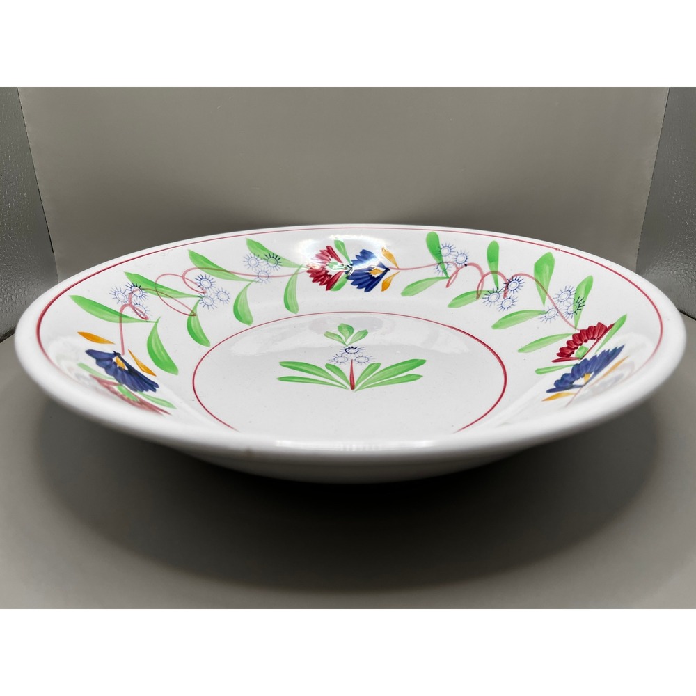VTG 1980s Iron Stone China Serving‎ Bowl Floral S.S. Crown Japan 10" x 2" As Is